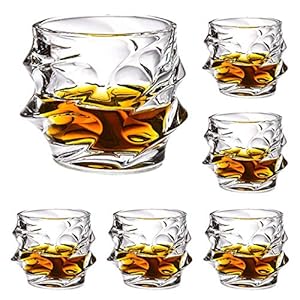Ledph Whisky Glas 6 Set, Twisted Whiskey Trink Glaser Fur Cocktail/Rum, Scotch Wiskey Kristall Tumbler, Personalisiert…