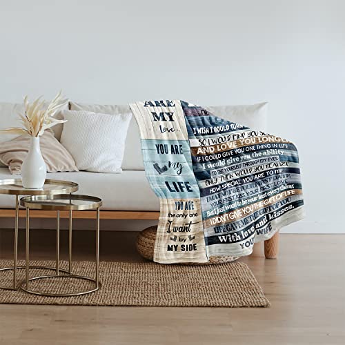 Anniversary Romantic Gifts For Husband, Ultra-Soft Micro Fleece Sherpa Throw Blanket, Valentines Day Gifts For Him, Husband Birthday Gifts From Wife, For Bedding Sofa And Travel (60X50Inch) #TOP2