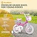 RoyalBaby Princess Girl Children's Bicycle Outdoor Ride-On Bike with Training Wheels, Kickstand, Adjustable Seat and Basket, 16 Inch, Bunny/Fuchsia