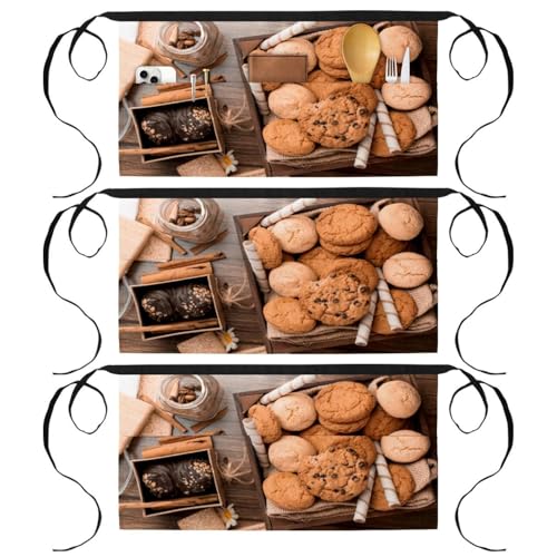 Tablier court de chef anti-tache à 3 poches pour simplifier le ménage