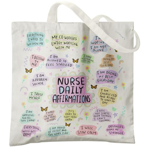 Veqzc Nurse Daily Affirmations Canvas Tote Bag - Nursing Canvas