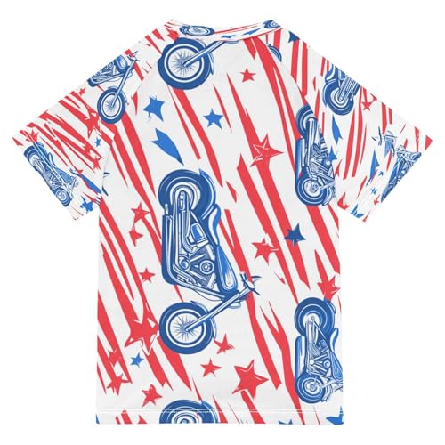 Boys Short Sleeve T-Shirts Motocross Cartoon Star Rashguard Kids Swim Shirts Sun UPF 50+2