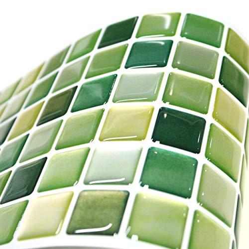 Unidesign Beaustile Peel And Stick Backsplash 3D Mosaic Tile Sticker (N.green) (10, 5.28" X 14.8") #TOP5