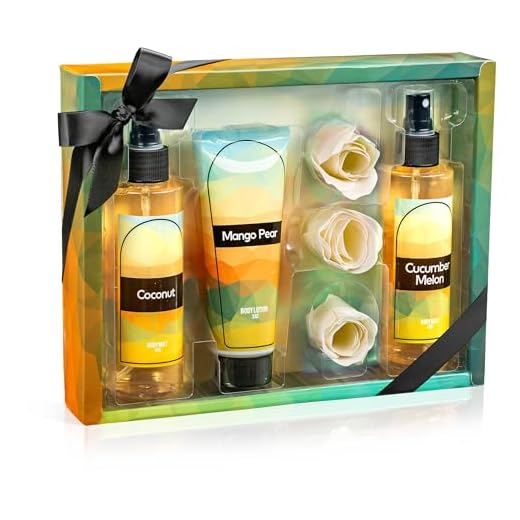 Freida and Joe Conjunto De Presente Body Mist & Splash Com Fragrância Fina, Combinação Autocuidado Luxo Para Mulheres E Meninas (Coco, Pepino, Manga, Pera Sabonete Rosa)