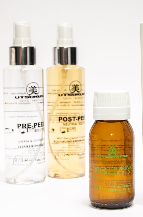 Professionelles Fruchtsäurepeeling-Set mit 20% Brenztraubensäure (AHA) - Chemisches Peeling mit Fruchtsäure bei Akne, Falten u. bei schlaffer Haut - pH: 2,8-3,0-60 ml