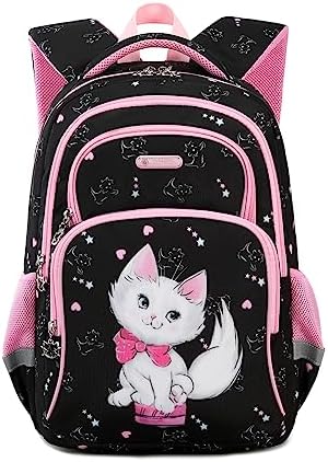 Cusangel Girls School Backpack, Large Capacity School Bags for Girls and Boys with Reflective Strip, Cute Waterproof Blue Wing Backpack for School Travel, Lightweight Rucksack for Teenage Girls…