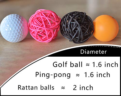 Ougual Natural Wicker Rattan Balls Table Wedding Party Hanging Wobble Ball Christmas Decoration (5cm, 10pcs, Black) - Image 2