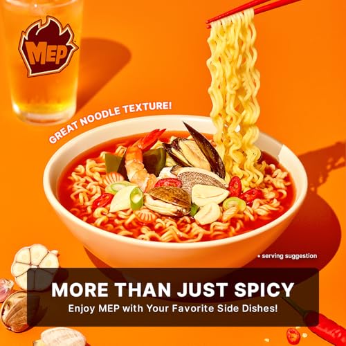 Image of Samyang MEP Garlic Clam Ramen Spicy Instant Bowl Noodle Soup, Refreshing Seafood Broth Ramyeon, Quick Microwave Meal, 3.88 oz (Pack of 6 Bowls)