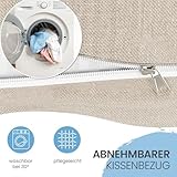 ELONEO Rückenkissen 90 cm breit, Keilkissen für Bett und Sofa geeignet, dreieckiges Lesekissen, Kissen mit abnehmbarem und waschbarem Bezug, mit praktischem Seitenfach