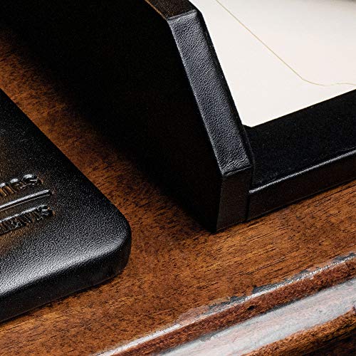 Dacasso Leather Front-Load Letter Tray, Black #TOP3