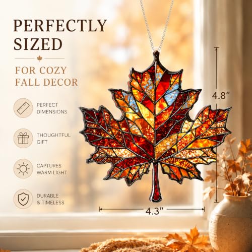 Thanksgiving Decor, Autumn Fall Decor, Maple Leaf Suncatcher - Image 2