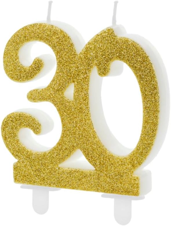 Glittered Number Candles for Birthdays Various Numbers (30 Years SCU5-30-019))