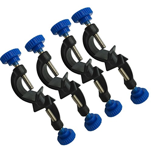 OESS Lab Stand Clamp Holder Boss Head Aluminium Alloy Body Right Angle 4pcs for Rods up to 18mm in Dia.