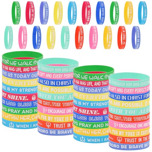 Bracelets religieux en silicone CCINEE avec verset de la Bible pour toute la famille