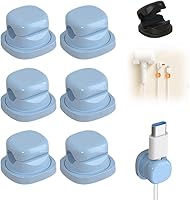 Vista 11 de Paquete de 6 clips magnéticos para cables, soporte de cable para mesita de noche, organizador magnético de cables de escritorio, soporte de cable