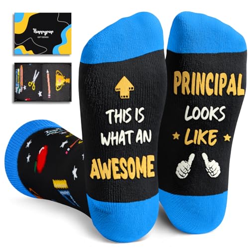 HAPPYPOP Principal Appreciation Gifts - Vice Assistant Principal Socks Thank You Valentines Day Gifts for Women Men