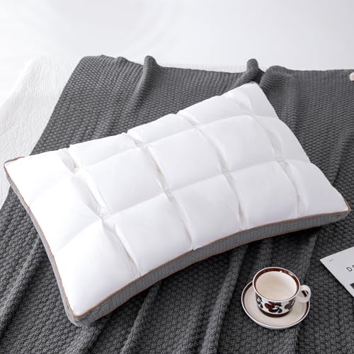 YOUR MOON Almohada suave tamaño Queen para dormir, almohada alternativa de apoyo súper suave, funda de algodón 100 %, almohada de cama cómoda y esponjosa para dormir (blanco)