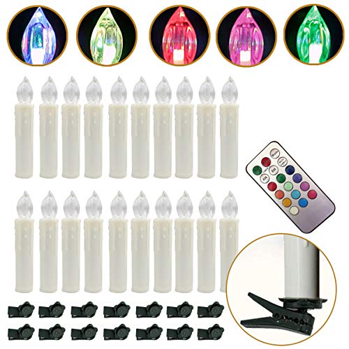 Preisvergleich Produktbild DIWIWON 30er Weinachten LED Kerzen Christbaumkerzen mit Fernbedienung Kabellos Dimmen Flackern Baumkerze-RGB