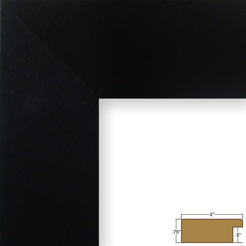 Craig Frames 20277704 4 x 6 Inch Picture Frame, Modern Black, Set of 2