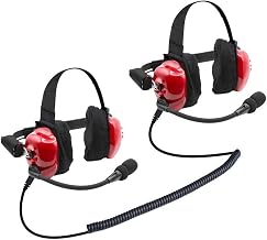 Rugged NASCAR Linkable Behind The Head Headsets for Race Fan Racing Radios Electronics Communications – Connects to Scanners