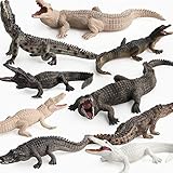Fantarea Simulation Realistic Wild Life Jungle Animal Figures Model Figurines Crocodile Alligator Family Playset Eduactional Toys Party Playset Toys for 5 6 7 8 Years Boys Girls Toddler (9 pcs)