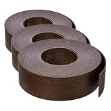 Amazon Basics Bordura per aiuole con 10 picchetti, 8 cm/3 pollici x 12 m/40 piedi, Marrone (Confezione da 3)