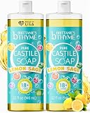 Brittanie’s Pure Castile Liquid Soap Refill, Lemon Sage, 32 Ounce Pack of 2 | Dish Soap, Hair & Body, Home, Gentle and Pure, Made with Natural Luxurious Oils, Vegan & Gluten Free Non-GMO