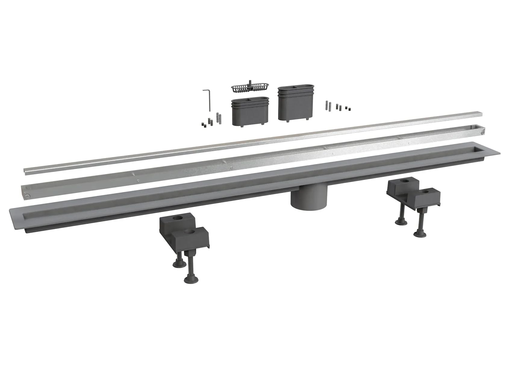 Bonomini Canalissima Scarico Doccia Lineare 120 cm con Uscita Laterale, Acciaio Inox AISI 316, Griglia Double Face Piastrellabile, Canaletta Doccia Filo Pavimento