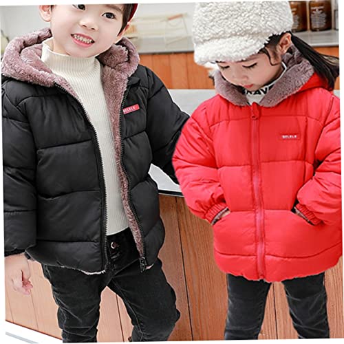 1pc Boy Girl Cotton down Coat Thickened Jacket for Boys and Girls Warm Hooded Outerwear for Travel and More Comfortable and Practical Design4