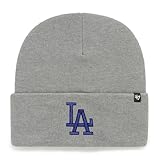 47 MLB Los Angeles Dodgers Unisex-Adult Gray Team Color Embroidered Primary Logo Cuffed Knit Beanie Hat Cold Weather Hat One Size