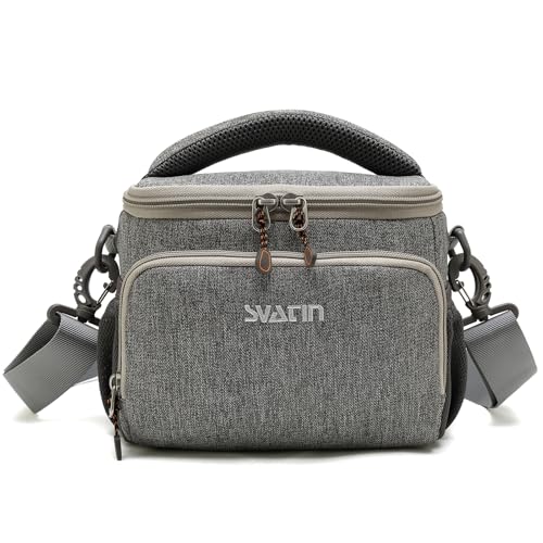 Bolso para cámara compacto gris para DSLR y mirrorless