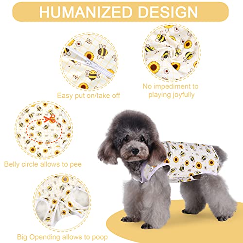 Image of Dog Surgery Suit Female Spay Recovery Suit for Dogs Surgical Recovery Suit for Female Dog Neuter Recovery Suit Male Dogs Onesie for Surgery Fits Small Medium Dog Bee /Small
