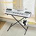MUSTAR 61 Key Piano Keyboard, MEKS-400 Electric Piano Keyboard with Lighted Up Keys, Learning Keyboards Piano for Beginners, Piano Stand, LCD Screen, Headphones, Microphone