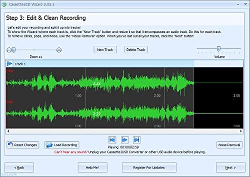ClearClick Cassette Tape to USB Converter with Cassette2CD Wizard 2.0 Software (Free USA Tech Support)
