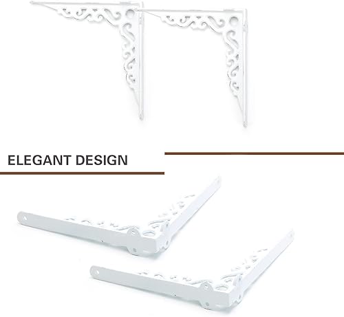 Miniatura 3 de Sungmor Soportes de estante de hierro fundido resistentes a la corrosión, resistentes a la corrosión en ángulo recto de 90 para colgar en la pared,