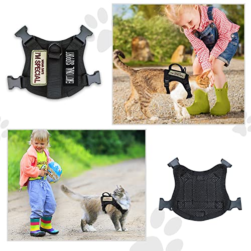 Tactical Cat Harness For Walking Escape Proof, Soft Mesh Adjustable Pet Vest Harness For Large Cat,Small Dog (Medium, Black) #TOP4