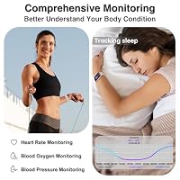 Fitness Tracker, Smart Watches for Women Men with 24/7 Heart Rate/Blood Pressure/Blood Oxygen Monitor, Sleep Tracker, Calories&Step Counter, IP68 Waterproof Health Activity Trackers for Android&iPhone — image 3