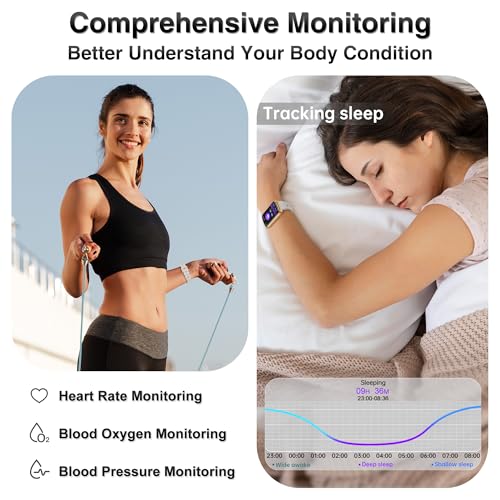 Image of RLQA Smart Ring for Women Men, Fitness Tracker for Off White Band
