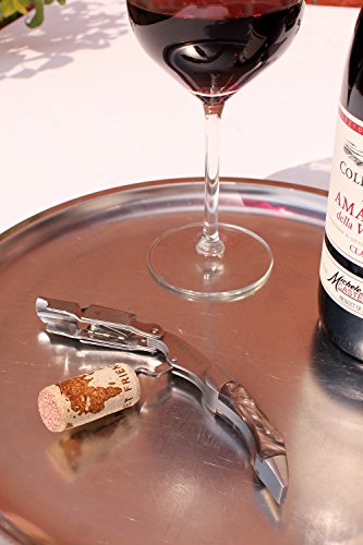 Barvivo Black Resin Wine Opener With Foil Cutter Knife & Cap Remover, Double Hinged Manual Wine Key For Bartenders, Servers, Waiters, Stainless Steel Wine Bottle Opener Corkscrew #TOP2