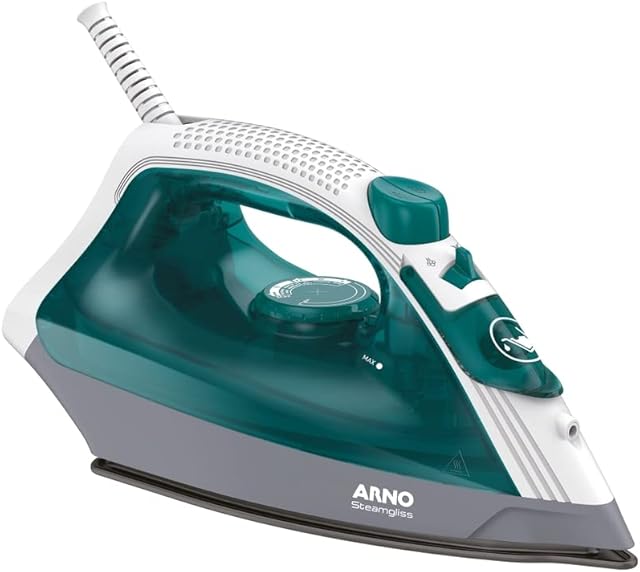 Ferro De Passar A Vapor Arno Steamgliss Fsgp Branco E Verde Antiaderente 127v