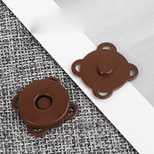 AYCDL Lot De 5 Fermoirs Magnétiques De 10/14/18 Mm pour Sacs À Main Et Autres Créations Artisanales. 14 Couleurs Disponibles, Dont Noir Et 14 Mm. Kit De Couture Inclu,Brown-10mm Send Sewing Kit