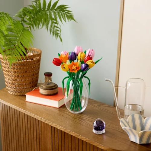 LEGO Botanicals Le Bouquet de Tulipes - Set de Construction pour Adulte avec Fleurs Artificielles - 14 Tulipes dans 5 Couleurs - Décoration pour la Maison ou la Table - Cadeau DIY pour Femme 11501