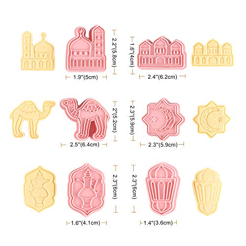 Aprildecember666 Islamic Ramadan Cookie Cutters And Matching Stampers, Eid Mubarak Party Fondant Stampers Cake Supplies Decorations thumb #6
