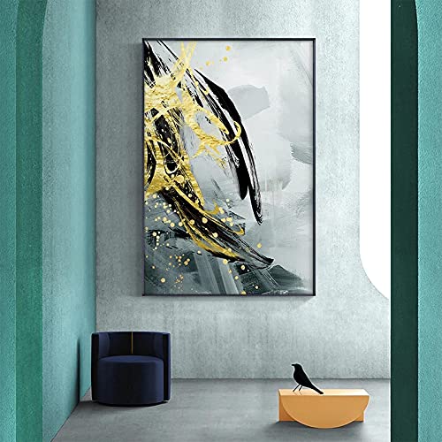Impression moderne doré vert rose affiche fleur scandinave sur toile - 5
