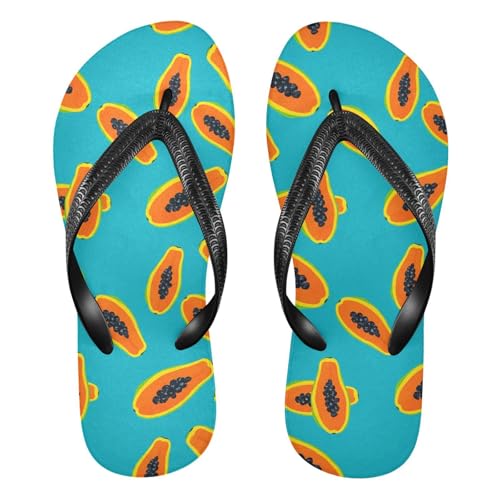 Papayas Blue Flip Flops for Beach Thong Sandals Anti-slip Lightweight Beach Shoes for Summer Travel Swim