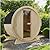 Outdoor Barrel Steam Sauna, Wood Sauna Room for 2 Person with 4.5KW ETL Certified TOULE Heater,Rocks, 8mm Tempered Glass, Waterproof System