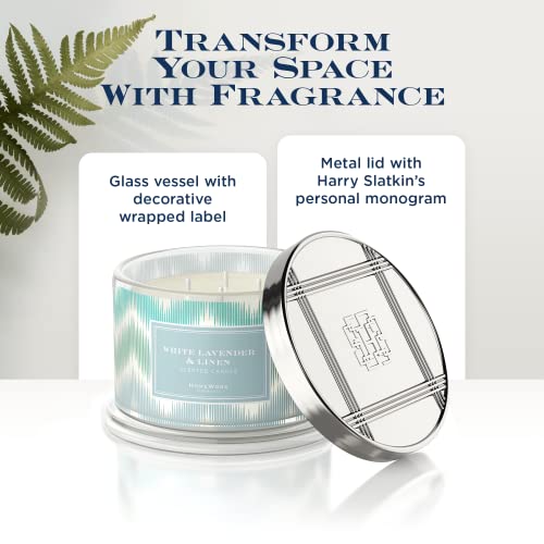 Premium Scented 4-Wick Candle, White Lavender & Linen, Homeworx By Slatkin & Co - 18 Oz - Long-Lasting Jar Candle, 30-55 Hours Burn Time - Notes Of Lavender, Line Dried Linen, Cotton & Lemon Water #TOP3