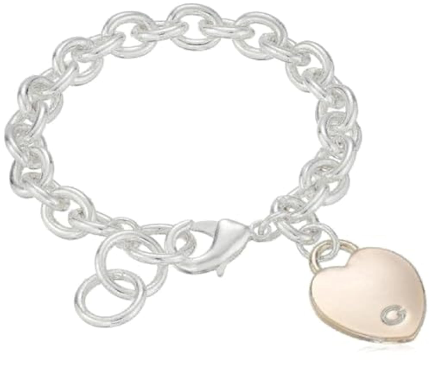 GUESS "Basic" G Logo Heart Link Bracelet