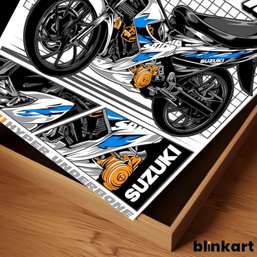 Image of BLINKART Suzuki Satria F150Car Posters Sticker Gift Items for Boys Room Wall Decor || Comes with Double-Sided Tape|| Decoration Bedroom Living Room Office Studio Decor | 12x18 In (A3) - CAR-253