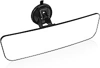 SLIIMU 12'' Wide Angle Convex Rear View Mirror with Suction Cup - Universal Frameless Blue Anti-Glare Windshield Mount for Cars, Trucks, RVs